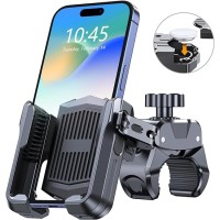 Rolgno Bike Phone Holder, [Camera Friendly] [Built-in Holder for Airtag] Motorcycle Phone Mount, 360° Rotatable Motorbike Bicycle Phone Holder, Compatible with iPhone 15/14 and More 4.7-6.8'' Phones